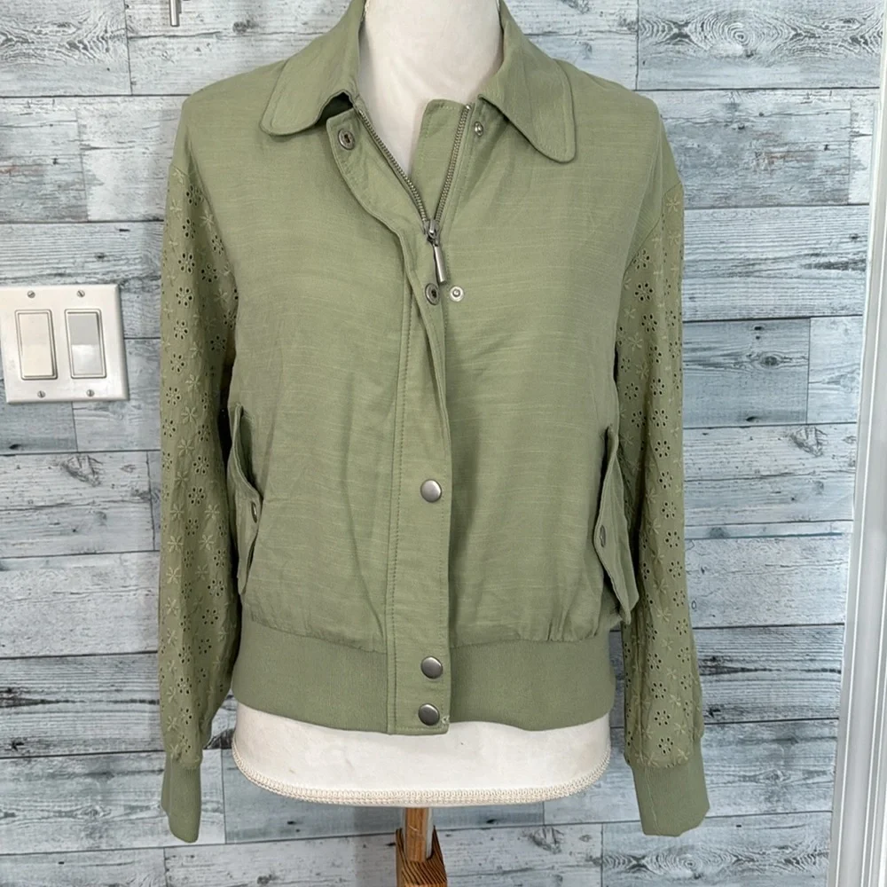 7 FOR ALL MANKIND SAGE GREEN LIGHTWEIGHT JACKET